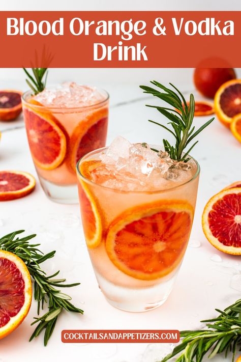 This simple Blood orange vodka cocktail is light and delicious. This boozy blood orange drink is great for Christmas party drinks, spring cocktails, summer party drinks and anytime you want a vodka mixed drink. A favorite blood oranges recipe that is so easy to make by the glass or pitcher for a big batch cocktail for a crowd! Red Vodka Cocktails, Vodka Batch Cocktails, Vodka Cocktails For A Crowd, Simple Vodka Cocktails, Vodka Mixed Drinks Recipes, Blood Orange Drink, Summer Party Drinks, Cocktail For A Crowd, Big Batch Cocktails