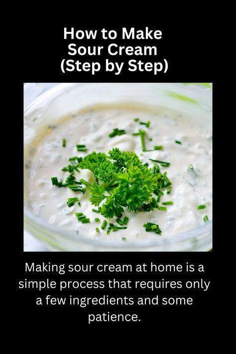 How to Make Sour Cream How To Make Sour Cream, Making Sour Cream, Homemade Creamer, Make Sour Cream, Homemade Sour Cream, How To Make Cream, Spice Mix Recipes, Mix Recipes, Spice Mix