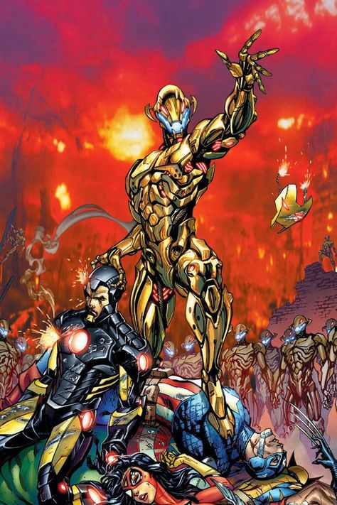 Ultron Comic Art, Ultron Fanart, Ultron Art, Ultron Comic, Supervillain Oc, Ultron Wallpaper, Book Villains, Ultron Marvel, Hellboy Art