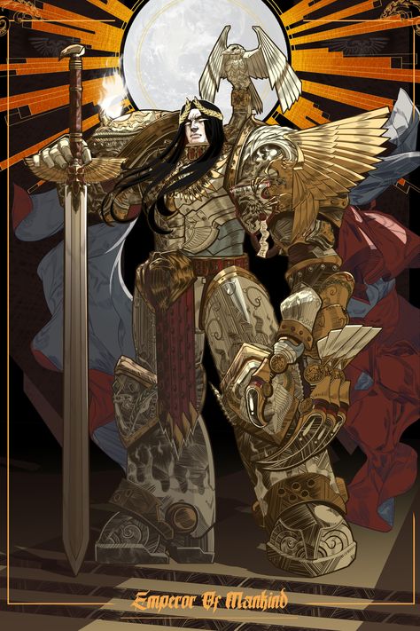 Warhammer 40k artwork — The Emperor Of Mankind  by WaterMelon Warhammer 40k Emperor, Warhammer Emperor, Emperor Of Mankind, Warhammer 40k Necrons, Warhammer 40k Memes, 40k Artwork, Warhammer 40k Art, Costume Inspo, Warhammer 30k