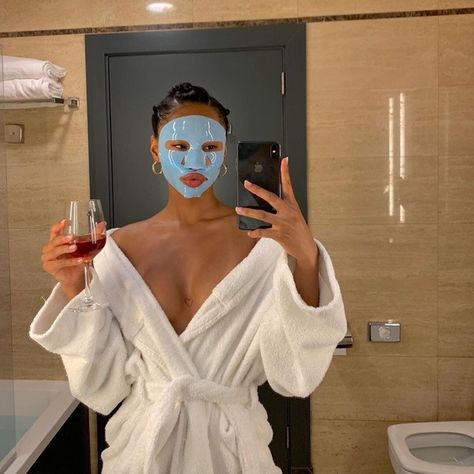 A Glass Of Wine, Glass Of Wine, Self Care, A Woman, Face Mask, Mask, Wine, Glass