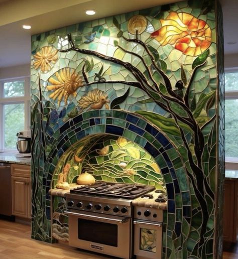 Forest Kitchen, Mosaic Kitchen, Dream House Rooms, Fantasy House, February 1, Dream Apartment, Dream House Interior, Cute Room Decor, Dream Decor