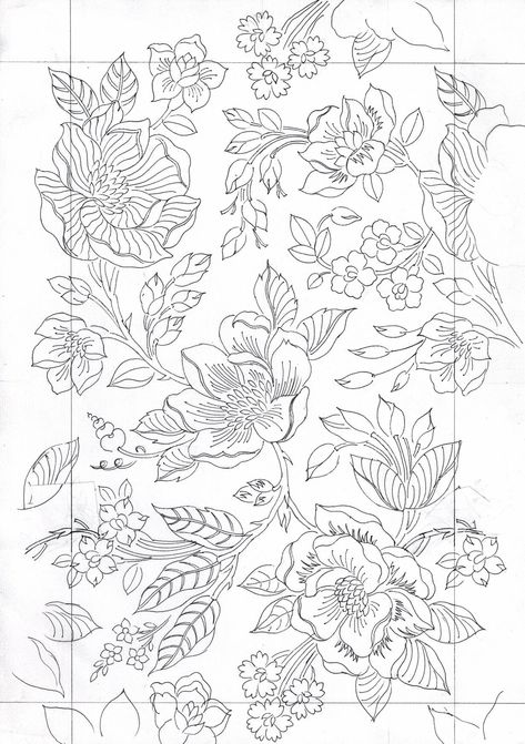 Special Collection jaal sketch 5 - Designsketch.in Brocade Pattern Design, Jaal Design Embroidery, Pattern Sketch, Flower Drawing Design, Textile Prints Design, Paisley Art, Textile Pattern Design, Hand Work Embroidery, Embroidery Motifs