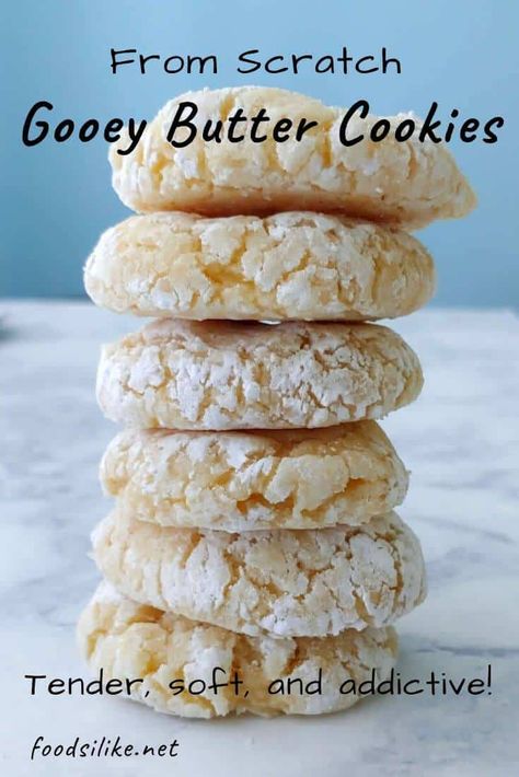 Soft Butter Cookies, Butter Cake Cookies, Gooey Butter Cookies, Gooey Butter, Cookies From Scratch, Gooey Butter Cake, Butter Cookies Recipe, Ooey Gooey, Köstliche Desserts