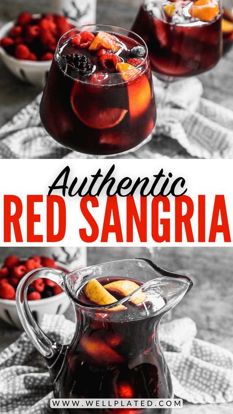 Red Sangria Recipes Without Brandy, How To Make A Sangria, Traditional Spanish Sangria Recipes, Sangria With Red Wine, Best Red Wine For Sangria, Simple Red Sangria Recipes, Bubbly Sangria Recipes, Brandy Sangria Recipe, Homemade Sangria Recipe Red