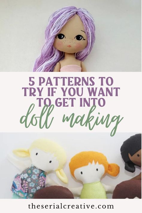 Interested in learning how to make dolls? Here are five patterns that are great for beginners to doll making. Which ones will you try? 

#dollmaking #dolldiy #clothdolls #ragdolls #toydiy #crafting Felt Doll Tutorial, Handmade Dolls Tutorial, Diy Dolls Making, Dolls Handmade Diy, Doll Making Patterns, Making Patterns, Doll Making Tutorials, Doll Patterns Free, Homemade Dolls