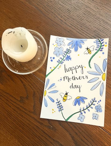 Mothers Day Handmade Cards Ideas, Mother’s Day Homemade Cards Drawing, Mothersday Homemade Cards, Diy Card Mothers Day, Happy Mother Day Card Ideas, Mother's Day Card Flowers, Mothered Day Card, Mother’s Day Card Watercolors, Mother's Day Card Draw