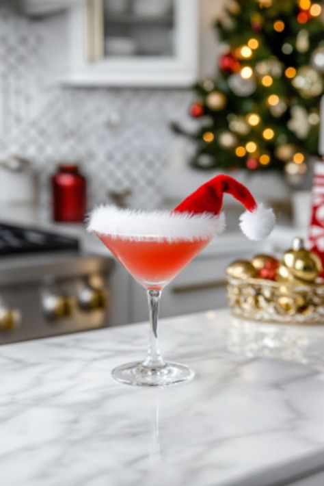 Santa’s Hat Cocktail Recipe: Drink Up, It's Christmas Cheer in a Glass! - The Fresh Man cook Santa’s Hat Cocktail, Mistletoe Martini Recipe, Homemade Vanilla Frosting, Xmas Drinks, Strawberry Ice Cream Recipe, Biscoff Cheesecake, Man Cooking, Festive Cocktails, Fizzy Drink