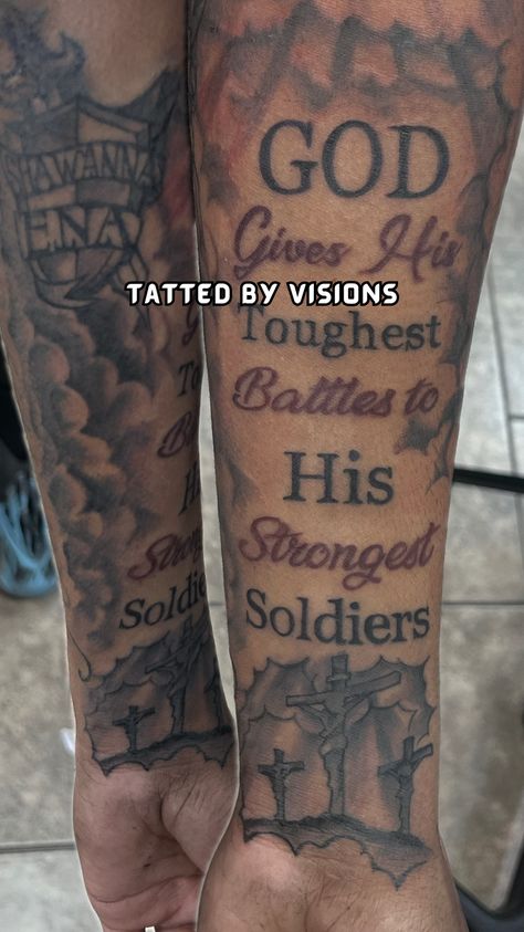 God gives his toughest battles to his strongest soldiers. God Gives His Toughest Battles To His Strongest Soldiers Tattoo, God Gives His Toughest Battles Quotes Tattoo, Toughest Battles To Strongest Soldiers, God Give His Toughest Battles Tattoo, God Gives His Toughest Battles Tattoo, God Give His Toughest Battles Quotes, God Gives His Toughest Battles, Fallen Soldier Tattoo, Battle Quotes