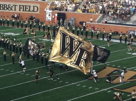 Wake Forest football is a big deal in Winston-Salem! Go deacs! Wake Forest Football, College Football Outfits, College Tennis, College Tour, College Of Charleston, University Of Richmond, Wake Forest University, College Game Days, Football Images