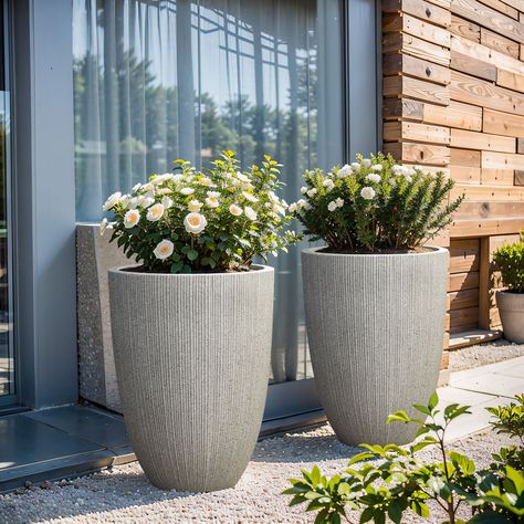 Planters Exterior Planter, Large Outdoor Planters, Porch Planters, Patio Planters, Indoor Outdoor Planter, Tall Planters, Plastic Planters, Planter Pots Outdoor, White Planters