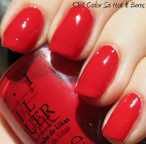 OPI, Color So Hot It Berns. July 4 manicure. Plus, the name! Opi Color So Hot It Burns, Color So Hot It Berns Opi, Opi Colors, Opi Polish, Nail Painting, Shoe Nails, Nail Envy, Opi Nail Polish, Polish Colors