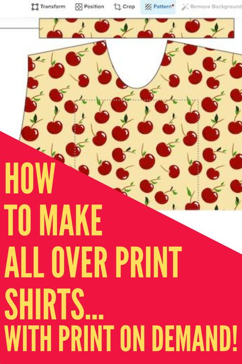 How to Design All Over Print Apparel: Selling Art Online! In this tutorial, learn how to create all over print shirts and apparel that you can sell online. Whether you want a work from home opportunity or a side hustle to show off your art, using print on demand to create all over apparel can be a fun option! Print On Demand Tshirt, Work From Home Opportunity, Flowy Design, Selling Art Online, Work From Home Opportunities, Sell Online, How To Design, Print Templates, Selling Online