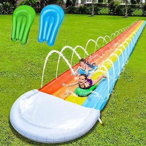 Water Slides Backyard, Slides For Kids, Kids Backyard, Slip N Slide, Rainbow Water, Kids Play Toys, Summer Play, Summer Toys, Summer Water