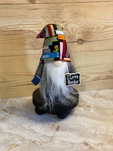 Gnome Cubicle Decorations, Teacher Gnomes, Gnome Office Decor, Gnome Teacher, Gnome Librarian, Gnomes Book, School Library Decor, Reading Area, Gnome Gift