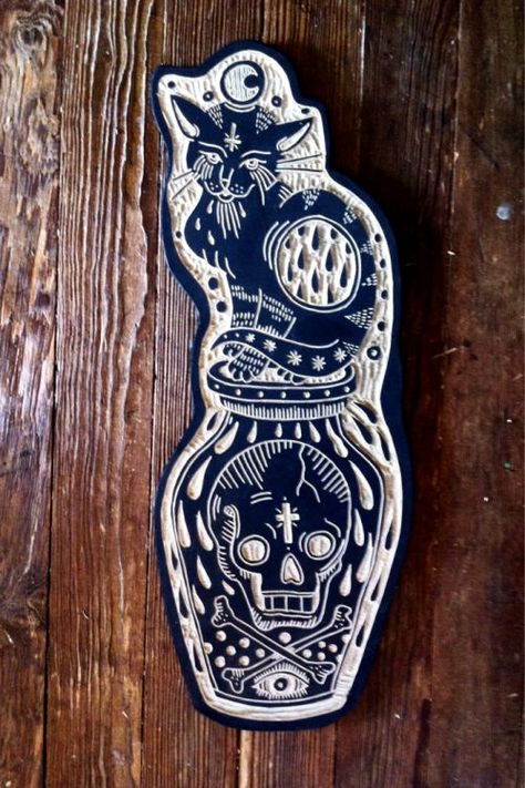 Bryn Perrott, Eraser Carving, Squid Tattoo, Lino Art, Linocut Art, Tattoo Project, Beautiful Pen, Dark Tattoo, Ink Ideas