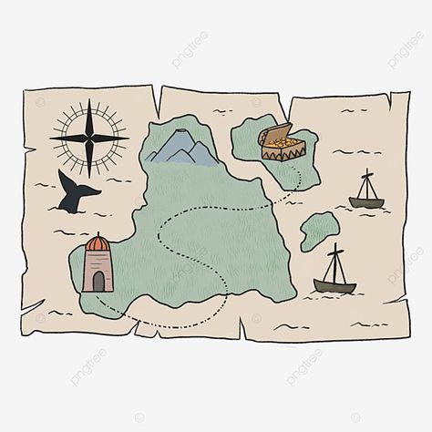 Treasure Map Clipart, Treasure Hunt Map Design, Cartoon Map Drawing, Drawing Maps Art, Treasure Hunt Illustration, Cute Map Drawing, Map Mapping Aesthetic, Map Drawing Simple, Treasure Map Illustration