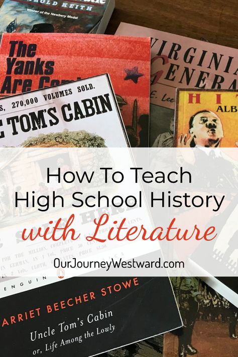 How To Teach High School History with Literature Easily High School World History, Homeschool High School Curriculum, High School Literature, High School Curriculum, American History Lessons, High School History, History Curriculum, History Classroom, Homeschool High School