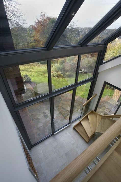 Wood Glass Extension, Glass Extension House, Staircase Extension, Glass Loft, Cottage Extension, Glass Porch, Mini Serre, External Staircase, Glass Extension