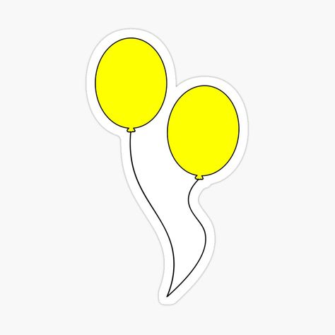 Whatsapp Stickers, Flying Together, Yellow Balloons, Digital Gift Card, Sticker Design, Sell Your Art, Vinyl Sticker, My Art, Awesome Products