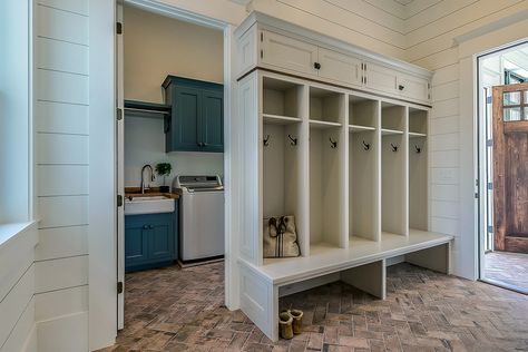 6 Helpful Mudroom Storage Ideas - This Old House Bump Out Addition, Mudroom Addition, Built In Cubbies, Functional Mudroom, Laundry Room/mudroom, Mudroom Flooring, Mud Room Storage, Mudroom Design, Herringbone Tile