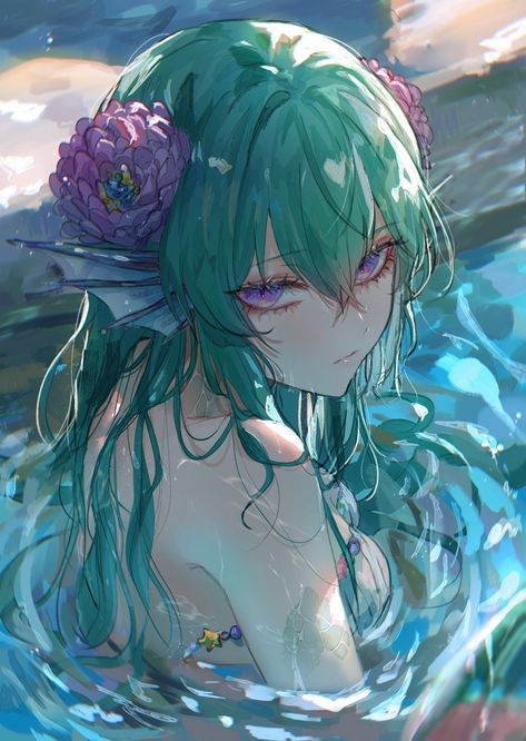 Anime Mermaid Female, Siren Anime, Mermaid Anime, Anime Mermaid, Mermaid Drawings, Oc Inspo, Mermaid Art, Dreamy Art, Anime Oc