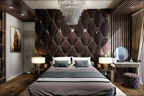 bedroom on Behance Luxury Hotel Bedroom, Bedroom Interior Design Luxury, Art Deco Interior Design, Modern Luxury Bedroom, Luxury Bedroom Design, Hotel Bedroom, Luxury Bedroom Master, Bedroom Bed Design, Bedroom Furniture Design