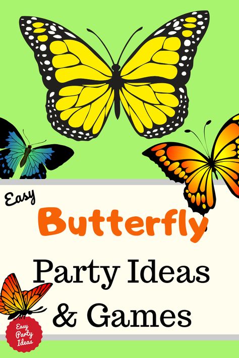 Butterfly Party Crafts, Butterfly Games For Kids, Butterfly Birthday Party Activities, Diy Butterfly Party Decorations, Butterfly Birthday Games, Purple Butterfly Party, Butterfly Birthday Party Ideas, Butterfly Party Invitations, Butterfly Party Ideas