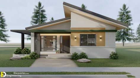 120 SQ.M New Bungalow House Design Plans 8.0m x 15.0m With 3 Bedroom - Engineering Discoveries Small Bungalow House Design, Dining Area Kitchen, Common Bathroom, Japandi House, House Design Plans, Small Bungalow, Flat Roof House, Bungalow Style House Plans, House Roof Design