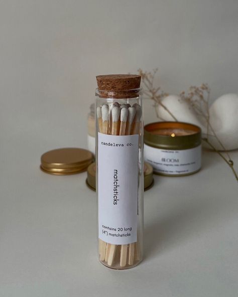 our matchstick vial deserves a post 🪄 - 4 inch long, sturdy matchsticks - glass vial with cork lid (refillable—refill pack available) - 20 matchsticks in one vial - striker paper attached - sturdier than regular matchsticks + allows you to light more candles with one matchstick - the aesthetic you just can’t achieve with any other matchstick ✨ dm to order Candle Workshop, Cork Lid, Glass Vials, Cork, 4 Inch, Candles, Canning, Glass, Quick Saves