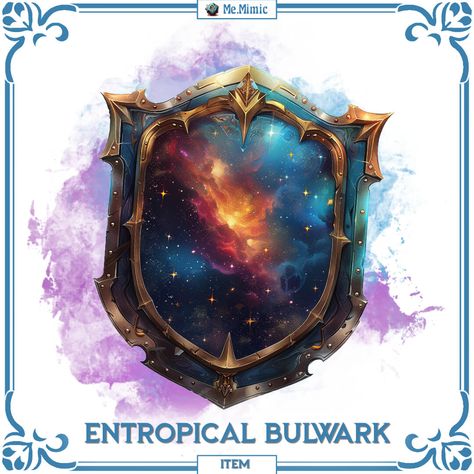 DnD 5e Item Entropical Bulwark by Me.Mimic Dnd Orb Item, Dnd Shield Homebrew, Dnd Shield, Dnd Equipment, 5e Items, Shield Armor, Magic Shield, Dnd Magic, Dungeons And Dragons 5e