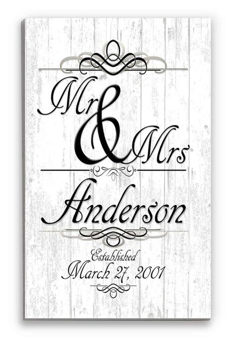 Wedding Gift Sign Personalized Mr & Mrs Family Name Established Sign Customized for Newlywed Couple EST. Date Last Minute Wedding Gifts, Name Established Sign, Happy Anniversary Gifts, Wedding Gift Signs, Established Family Signs, Romantic Signs, Wedding Gifts For Bride And Groom, Couples Monogram, Rustic Wedding Gifts