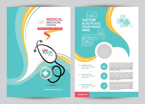 If you plan on mass distribution of hospital brochures by sending them along with newspapers or other mediums, you need to make an excellent hospital brochure design for a flyer or leaflet print. File Design Cover Ideas, Medical Brochure Design, Brochure Folds, Types Of Folds, Medical Brochure, Business Brochure Design, Medical Posters, Bi Fold Brochure, Medical Design