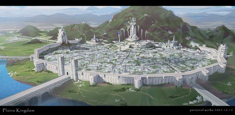 Lotr Gondor, City Concept, Minas Tirith, Fantasy City Map, Castle Painting, City Plan, Fantasy Background, Fantasy City, Fantasy Castle