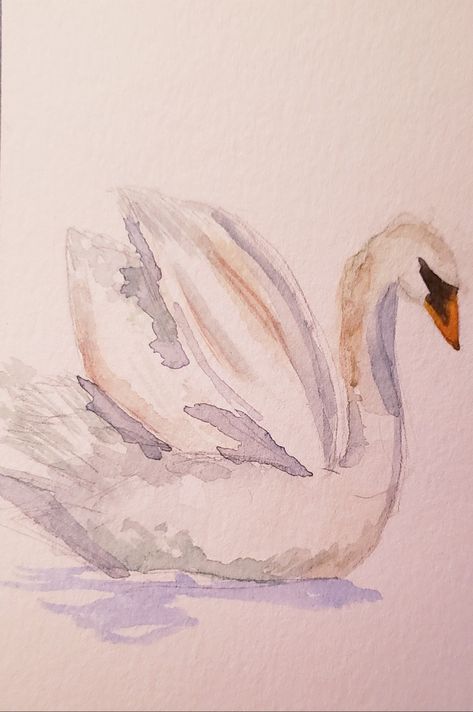 Pretty Watercolor Paintings, Ethereal Watercolor, Reference Art, Inspiration Painting, Watercolour Inspiration, Cute Paintings, Painting Inspo, Sketchbook Ideas, White Swan