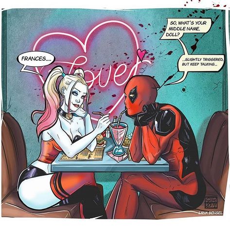 Harley Quinn + Deadpool Genderbend Fanart, Favelas Brazil, Gambit X Men, Quick Halloween Costumes, Harley Quinn Drawing, Gotham Girls, Harley Quinn Comic, Halloween Makeup Scary, Joker Art