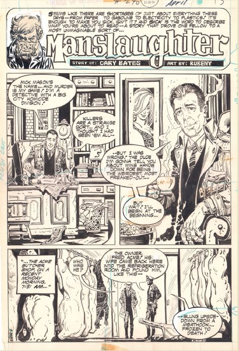 Ruben Yandoc - Manslaughter - Splash Page Comic Art Dc Comics Series, Dell Comic, Man Sketch, Steve Ditko, Splash Page, Gallery Room, Batman And Robin, Comic Pages, Art Gallery Room