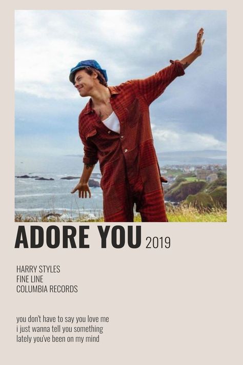 by me Harry Styles Adore You, Harry Styles Photoshoot, 1d Songs, Harry Styles Songs, Harry Styles Fine Line, Harry Styles Poster, Music Poster Ideas, Vintage Music Posters, Film Posters Minimalist