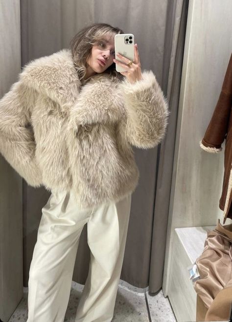 #USA  #fashioninspo #fashionidea #fashioncasual #fashionrebellen #fashionableclothes #fashionablefitness #fashionably #fashiongirl #fashionshop #fashionaesthetics  #stylegoals #trendythreads #fashionblogger #stylegoals #trendythreads  #styleinspiration #instafashion White Faux Fur Coat Outfit, Fur Jacket Outfits, Fur Coat Outfit Winter, White Fur Coat Outfit, Faux Fur Coat Outfit, Faux Fur Jacket Outfit, Winter 2023 Fashion Trends, Fur Coat Aesthetic, Slavic Aesthetic