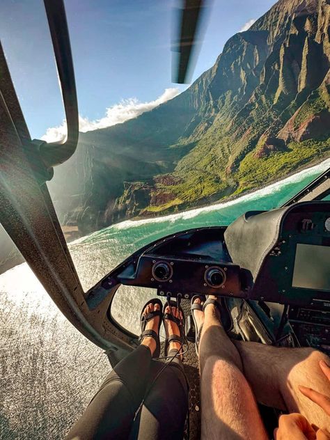 Doors Off Helicopter Tour in Kauai: Everything You Need to Know [2024] - Uprooted Traveler Hawaii Helicopter, Napali Coast, Waimea Canyon, Helicopter Tour, Hawaiian Islands, 2025 Vision, Jurassic Park, Kauai, Seat Belt