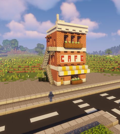 Minecraft Stores, Villa Minecraft, Minecraft Decor, Minecraft Modern City, Modern Minecraft, Minecraft Town, Minecraft Shops, Case Minecraft, Minecraft City Buildings