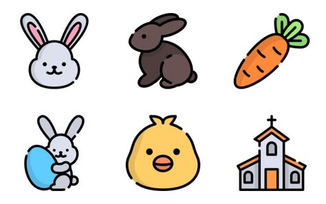 Easter Icons, Tik Tak, Holiday Icon, Free Icon Packs, Easter Design, Font Free, Free Icon, Flat Illustration, Icon Pack