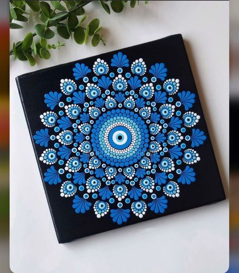 Mandala Art On Canvas, Mandala On Canvas, Dot Mandala Art, Dot Painting Tools, Mosaic Art Diy, Diy Pottery Painting, Easy Mandala Drawing, Mandala Canvas, Stone Art Painting