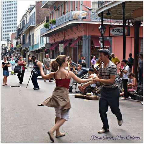 Royal Street Dancers...lots of shops and street performers on Royal Street.  Highly recommended over Bourbon St. Dancers Among Us, Street Dancers, Street Performers, Street Musician, New Orleans French Quarter, Types Of Dancing, Dance Like No One Is Watching, Swing Dance, Couple Dancing