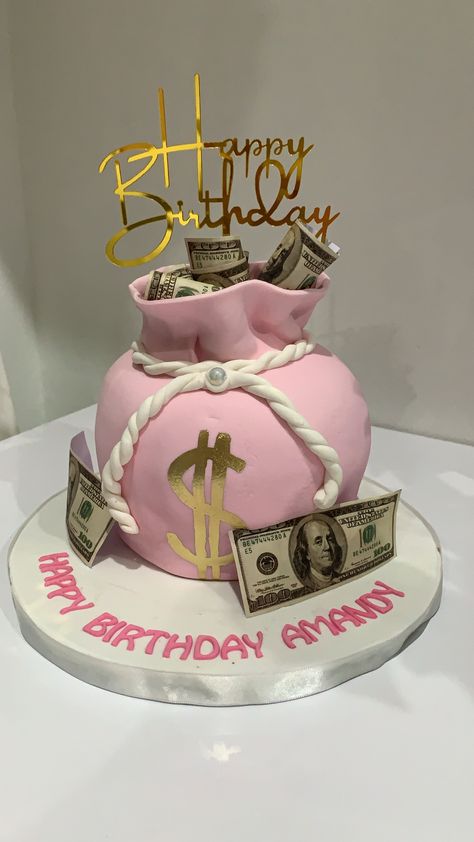 47th Birthday Ideas For Women, Money Themed Cake, Money Gift Ideas Birthday, Money Birthday Cake, Money Cakes, 33 Birthday, 47th Birthday, Sweet 16 Birthday Cake, Girly Cakes