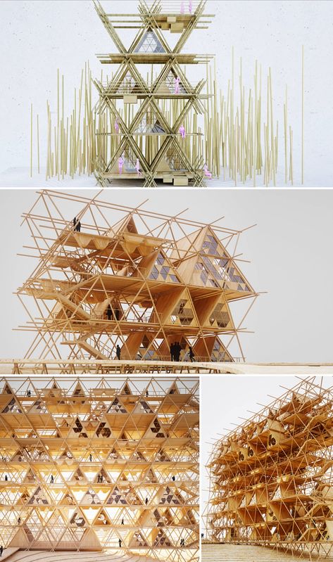 Penda's Fastener-Free, Re-usable Bamboo Structural System - Core77 Structural System, Structural Model, Bamboo Building, Bamboo Structure, Bamboo Architecture, Bamboo Construction, Modular Structure, Wood Architecture, Arch Model