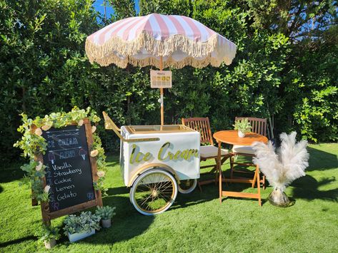 Ice Cream Cart Rental & Catering Ice Cream Cart Wedding Receptions, Paleta Ice Cream, Ice Cream Bike Business, Diy Ice Cream Bike Cart, Ice Cream Carts, Bike Ice Cream Cart, Ice Cream Bicycle Cart, Workshop Office, Types Of Ice Cream