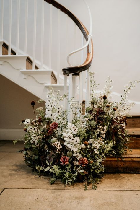 The 2020 Floral Trends Report | Charlotte Argyrou Wedding Staircase Decoration, Studio Decorating, Wedding Stairs, Wedding Staircase, English Country Weddings, Grass Flowers, Anthurium Flower, Staircase Decor, Grass Flower