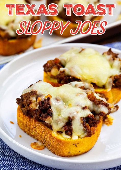 Texas Toast Sloppy Joes, Crock Pot Sloppy Joes, Frozen Garlic, Frozen Garlic Bread, Spicy Southern Kitchen, Burger Dogs, Joe Recipe, Open Faced Sandwich, Texas Toast