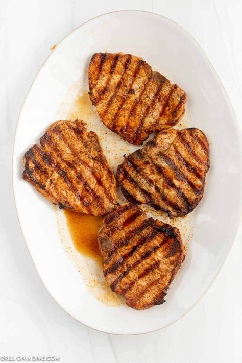 Grilled Bone In Pork Chops Recipe Recipes On Grill, Pork Marinade Recipes, Best Grilled Pork Chops, Slow Cooker Pork Tacos, Healthy Pork Chops, Healthy Pork Chop Recipes, Pork Chop Recipes Grilled, Bone In Pork Chops, Pork Chop Marinade